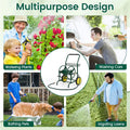 Garden Hose Reel Cart Holds 230FT of 5/8" Hose, Heavy Duty Hose Cart with 2 Wheels & Storage Basket, Portable Water Hose Organizer for Yard